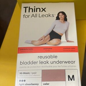 2 Thinx Hi-Waist Bladder Leak Underwear - Light Absorbency, Black and Tan